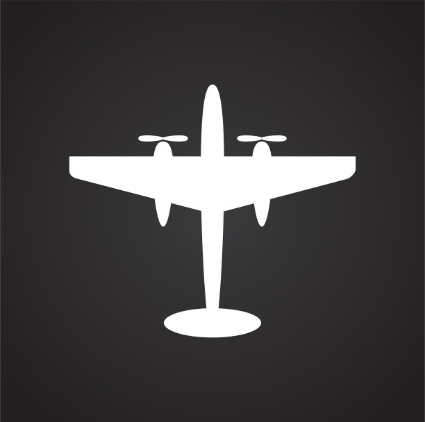 飞机图标黑色背景的图形和网页设计，现代简单的矢量标志。网络的概念。时髦的符号为网站设计网页按钮或移动应用程序。图片下载