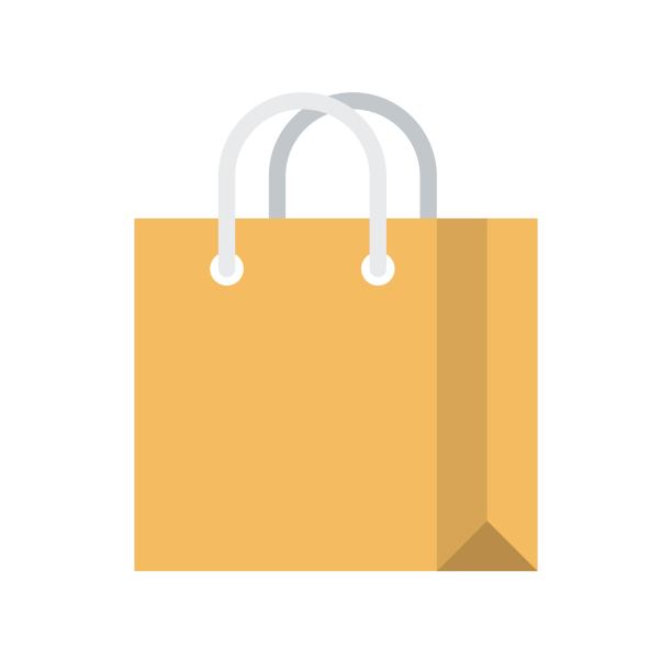 纸袋矢量插图，平面风格图标图片下载