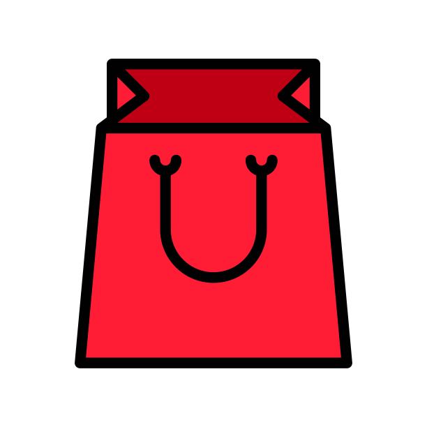 纸袋矢量插图，填充样式可编辑的轮廓图标图片下载
