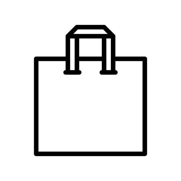 纸袋矢量图线条风格图标图片下载