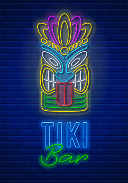 Tiki Bar霓虹灯标志图片下载