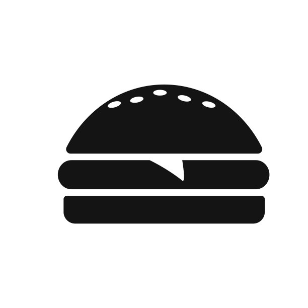 快餐图标。汉堡图标矢量。汉堡符号或符号图片下载
