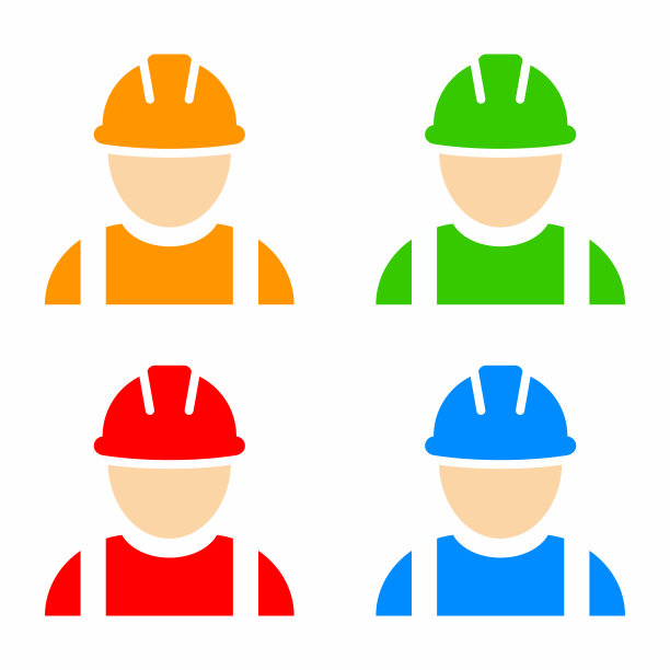 建筑工人图标集图片下载