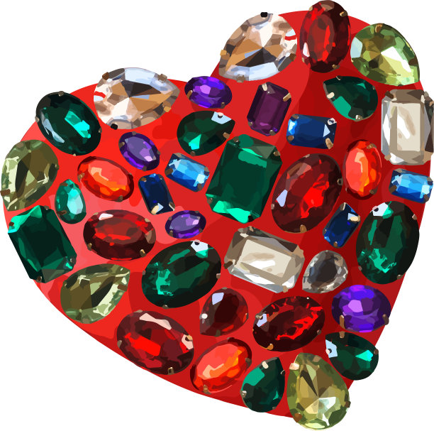 矢量心魅力闪亮的宝石闪闪发光的珠宝闪闪发光的宝石背景图片下载