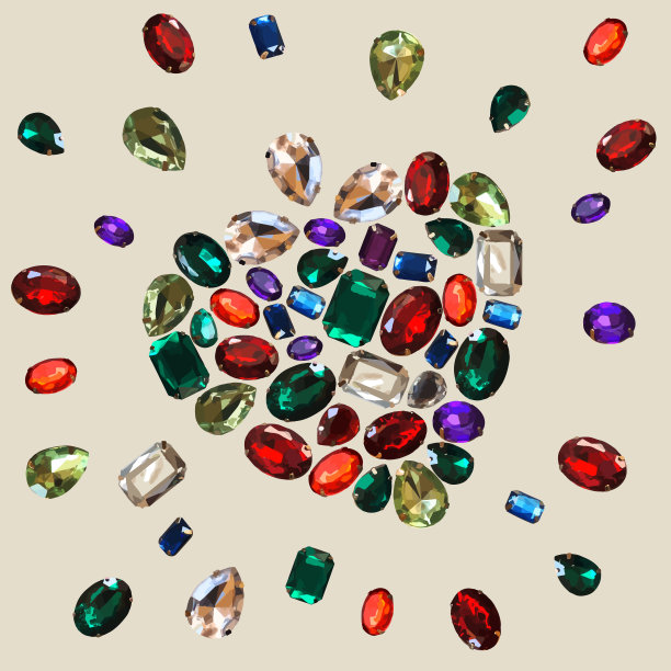 矢量心魅力闪亮的宝石闪闪发光的珠宝闪闪发光的宝石背景图片下载