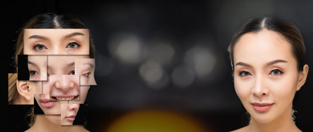 亚洲女人在化妆前做头发图片下载