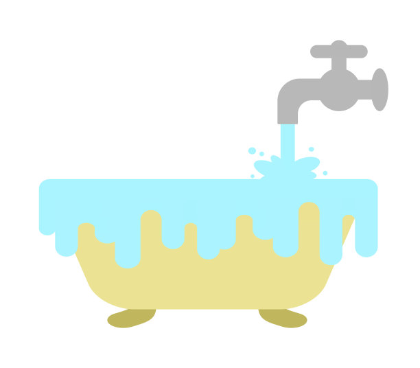 溢出的洗澡水图片下载