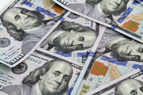 美国货币的宏观细节100美元纸币图片下载