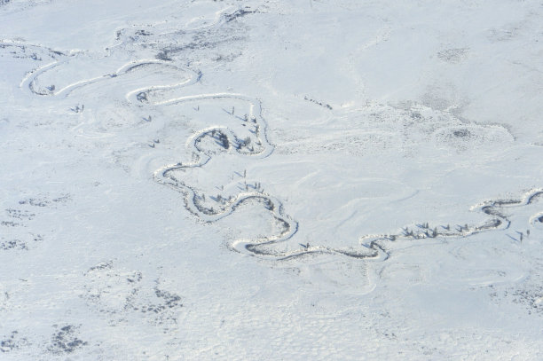 冬季奥伊米亚康(雅库特)从鸟瞰。图片下载