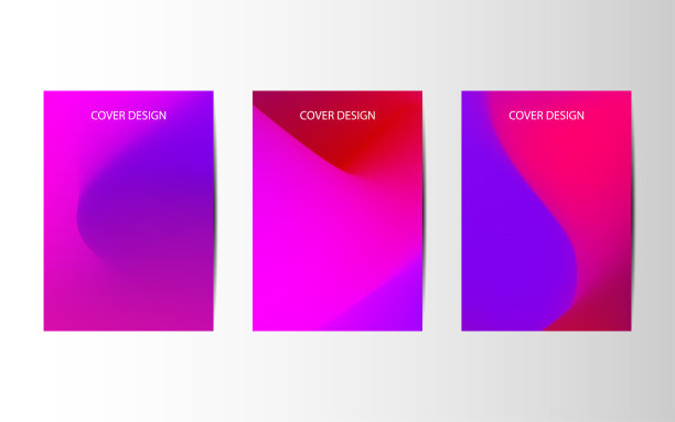 最小的封面设计。抽象创意模板，卡片，彩色封面集。几何设计，液体，形状。矢量插图图片下载