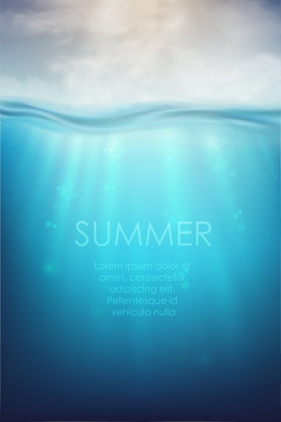 真实的水下矢量山和海图片下载