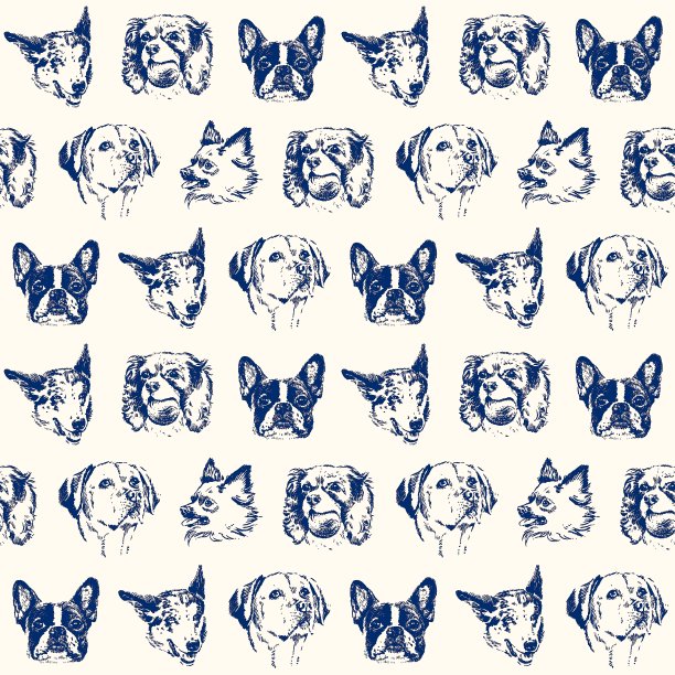 狗无缝模式-插图图片下载