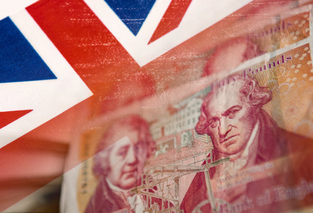 英国国旗和50英镑钞票图片下载