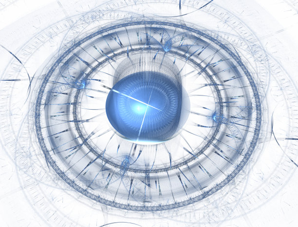 未来主义现代钟表抽象分形超现实主义。不寻常的抽象纹理图案分形背景。现代时尚的分形效果手表。圣诞钟。多色的发条图片下载