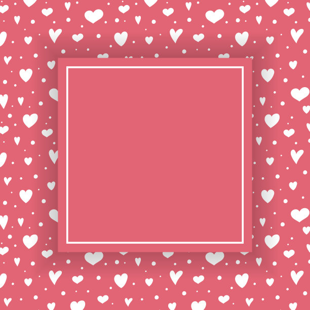 一个老式卡片的布局与手绘制的心。母亲节、妇女节和情人节。向量图片下载