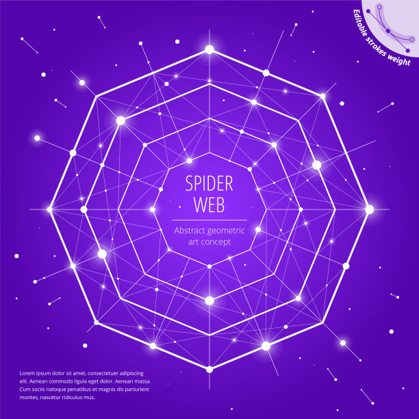 蜘蛛网和网络几何艺术概念。图片下载