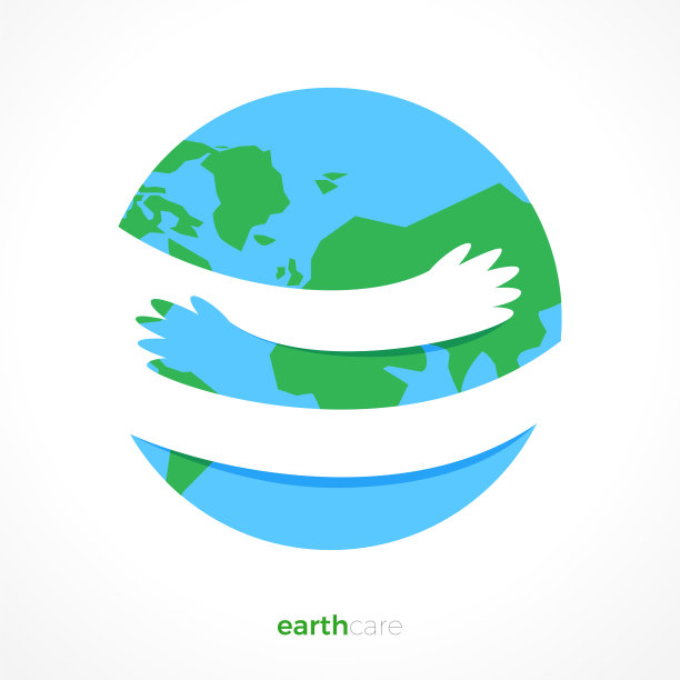 地球关心。抽象概念的标志。孤立的向量图片下载