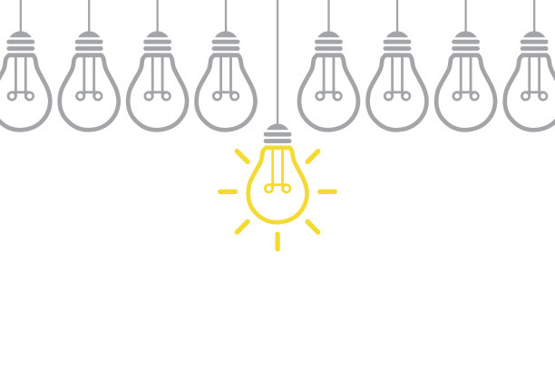 创意概念与灯泡图片下载