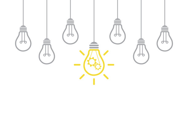 点子解决方案概念与灯泡图片下载