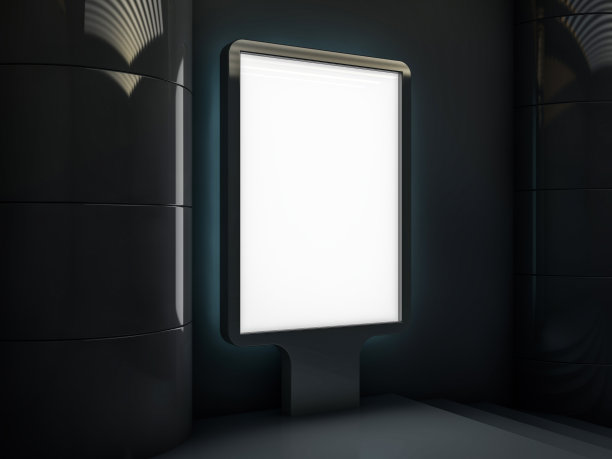 模拟。户外广告空白广告牌、公共信息板。3 d图片下载