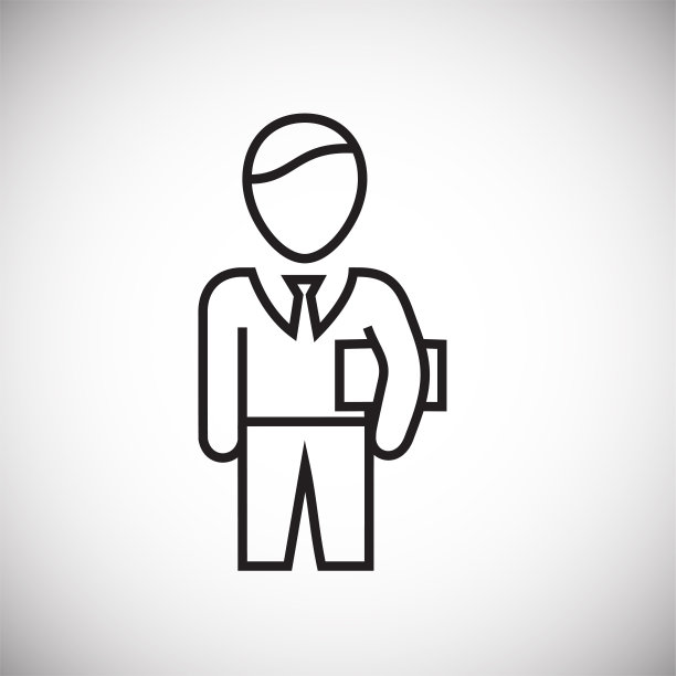 商人细线在白色的背景图片下载