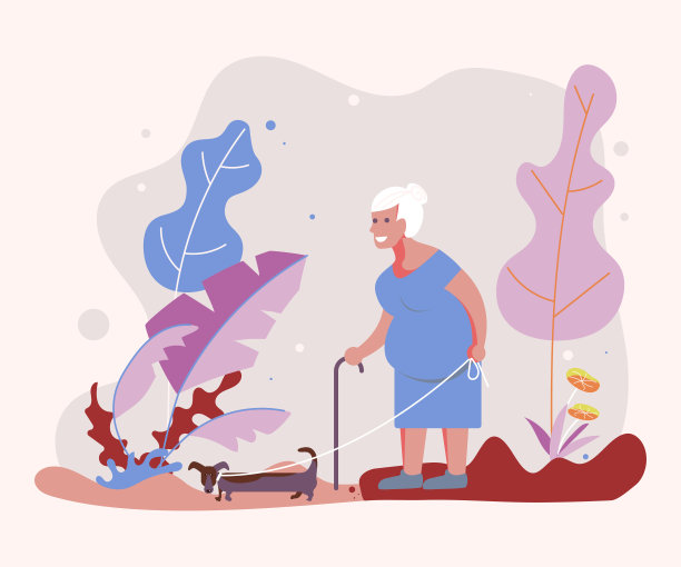 老妇人宠物主人和她的狗玩耍图片下载