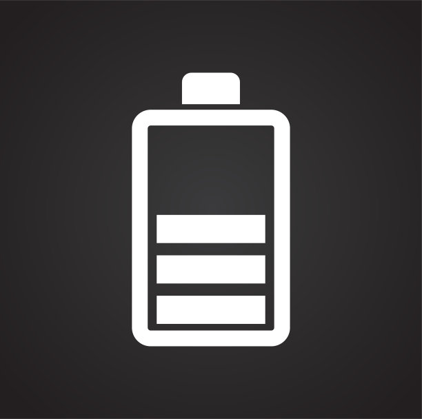 电池图标黑色背景的图形和网页设计，现代简单的矢量标志。网络的概念。时髦的符号为网站设计网页按钮或移动应用程序。图片下载