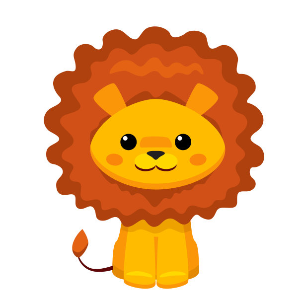可爱狮子插图图片下载