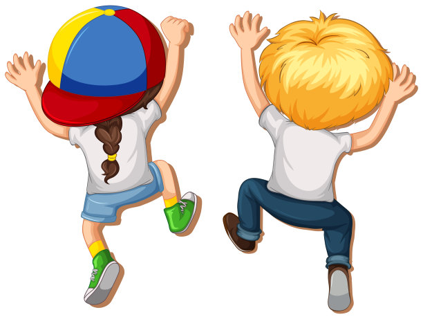 男孩和女孩的背影图片下载