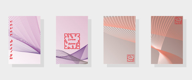 一套旗帜模板与抽象的模式金属线和网格在空间粉红色珊瑚和紫罗兰色调。矢量图用于设计请柬、广告、名片图片下载