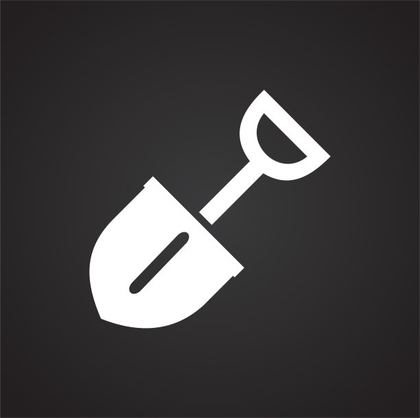 露营铲图标黑色背景的图形和网页设计，现代简单的矢量标志。网络的概念。时髦的符号为网站设计网页按钮或移动应用程序。图片下载