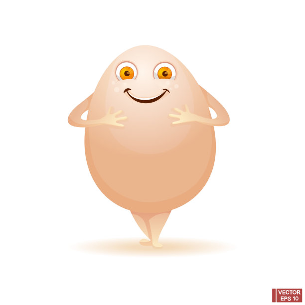 矢量图像。卡通人物快乐蛋。有趣的吉祥物。复活节快乐。图片下载