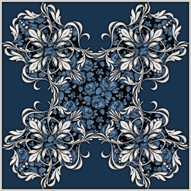 用银卷轴和玫瑰组成的正方形图片下载