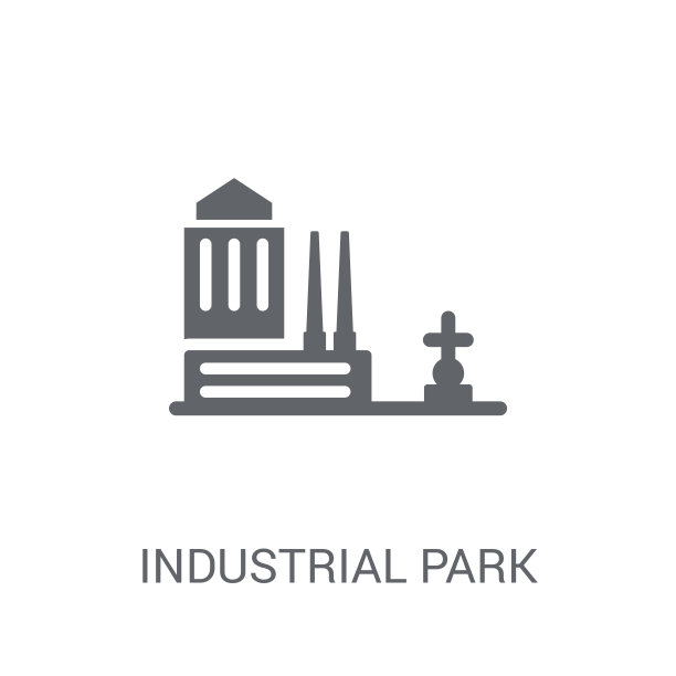 工业园区图标。时尚的工业园区标志概念上的白色背景来自房地产收集图片下载