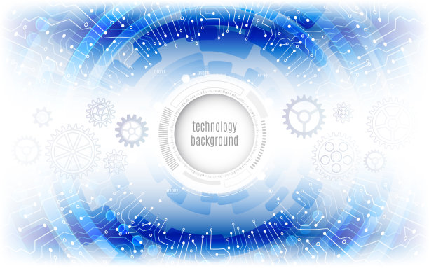 未来圆元素背景。摘要电路技术概念。图片下载