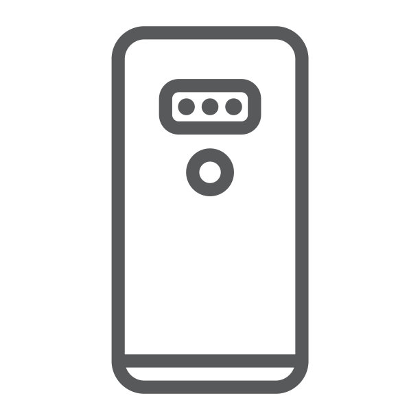 智能手机带有三个摄像线图标、通讯小工具、手机标志、矢量图形、白色背景上的线性图案。图片下载