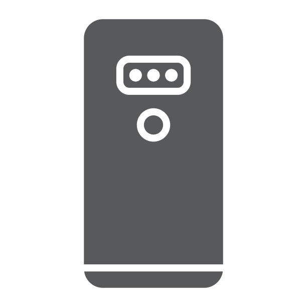 智能手机带有三个相机象形图标、小工具和通讯、手机标志、矢量图形、白色背景上的立体图案。图片下载