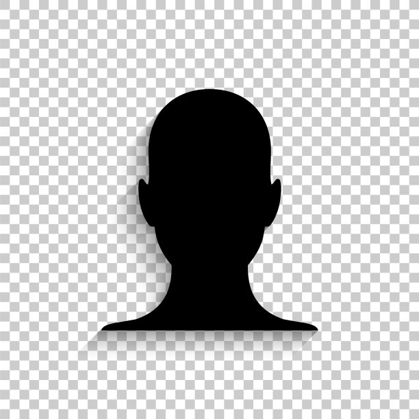 人的侧面图片-黑色矢量图标与阴影图片下载