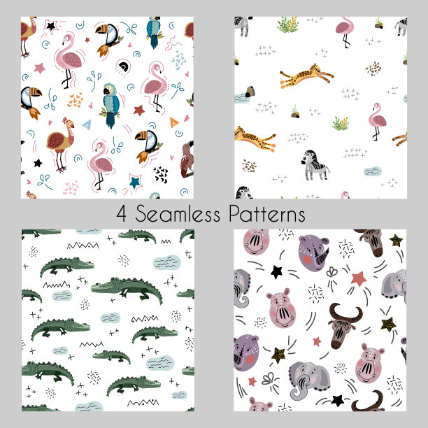 可爱非洲向量集图片下载