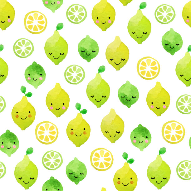 水彩矢量图案的水果图片下载