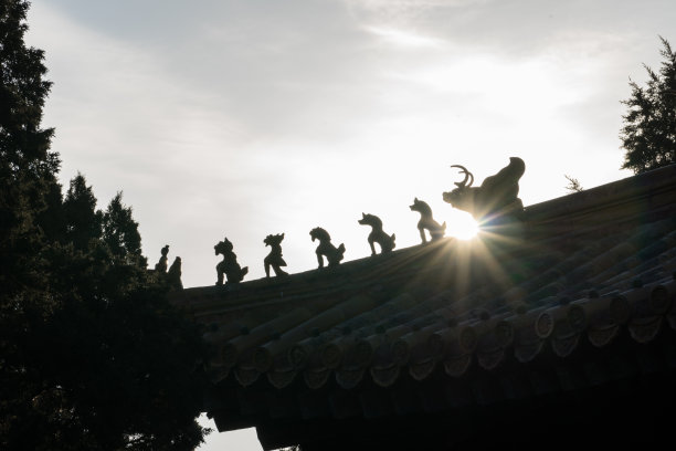 紫禁城屋顶上的雕像图片下载