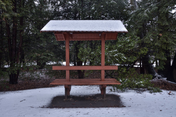 公园和冬天的长凳图片下载