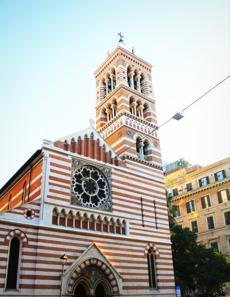 罗马城墙内的圣保罗大教堂，建于1872年至1876年。图片下载