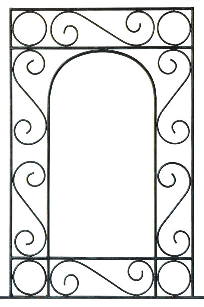 漂亮的锻铁/钢花园花式格子供植物爬上。孤立的白色，剪辑路径包括。图片下载