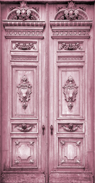 老木雕粉紫色门背景图片下载