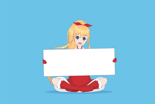 日本亚洲妇女举着白色的大招牌图片下载