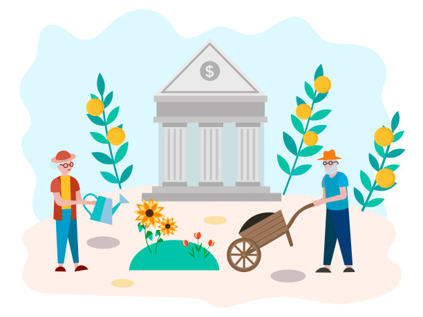 积累养老金储蓄的概念，老年福利，世行对养老金领取者的援助。图片下载