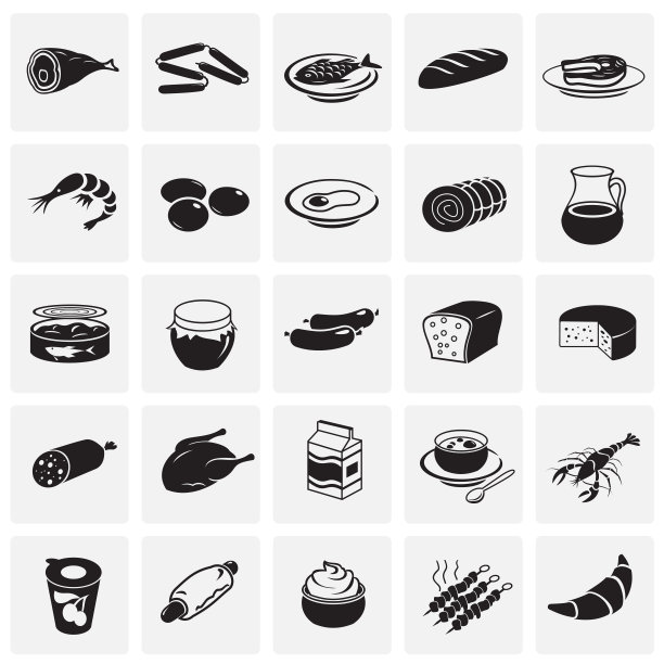 食物设置在广场背景韦伯或应用程序使用图片下载