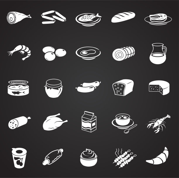 网页或APP用黑色背景食品套餐图片下载