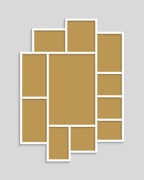 矢量拼贴十一帧，照片，部分，图片或插图。图片下载